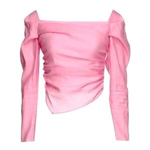 Pink Topshop off the shoulder, slightly cropped top